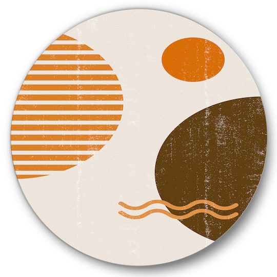 Designart - Abstract Minimal Sun and Moon In Earth Tones III
